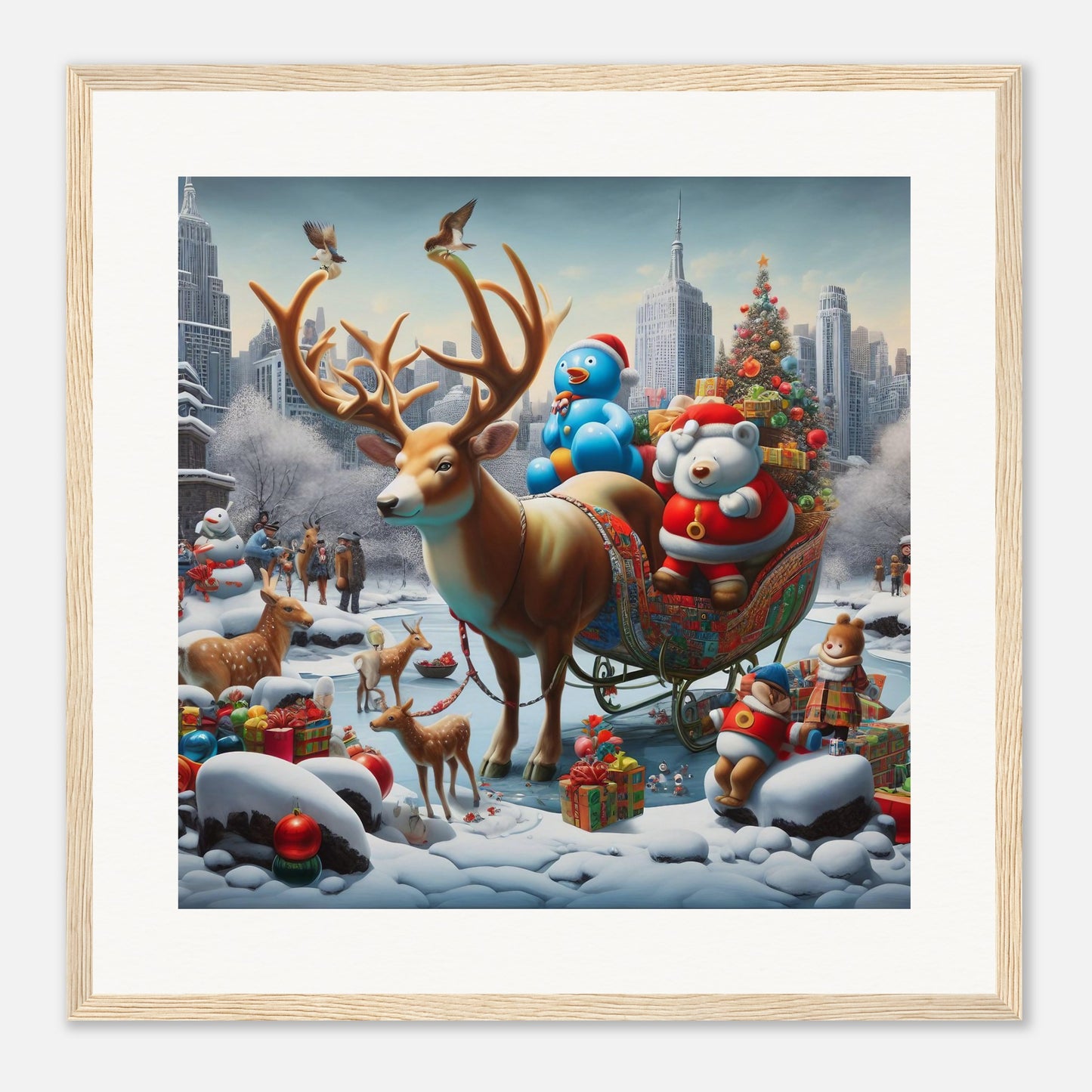 Wall Art - Winter 31 - Reindeer and polar bear