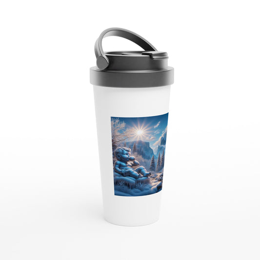 White 15oz Stainless Steel Travel Mug - Winter 119