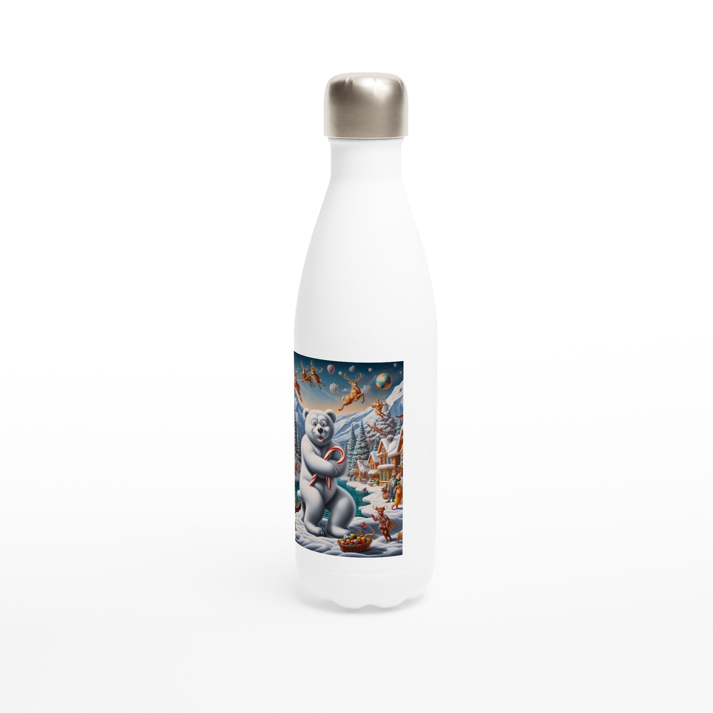 White 17oz Stainless Steel Water Bottle - Winter 75