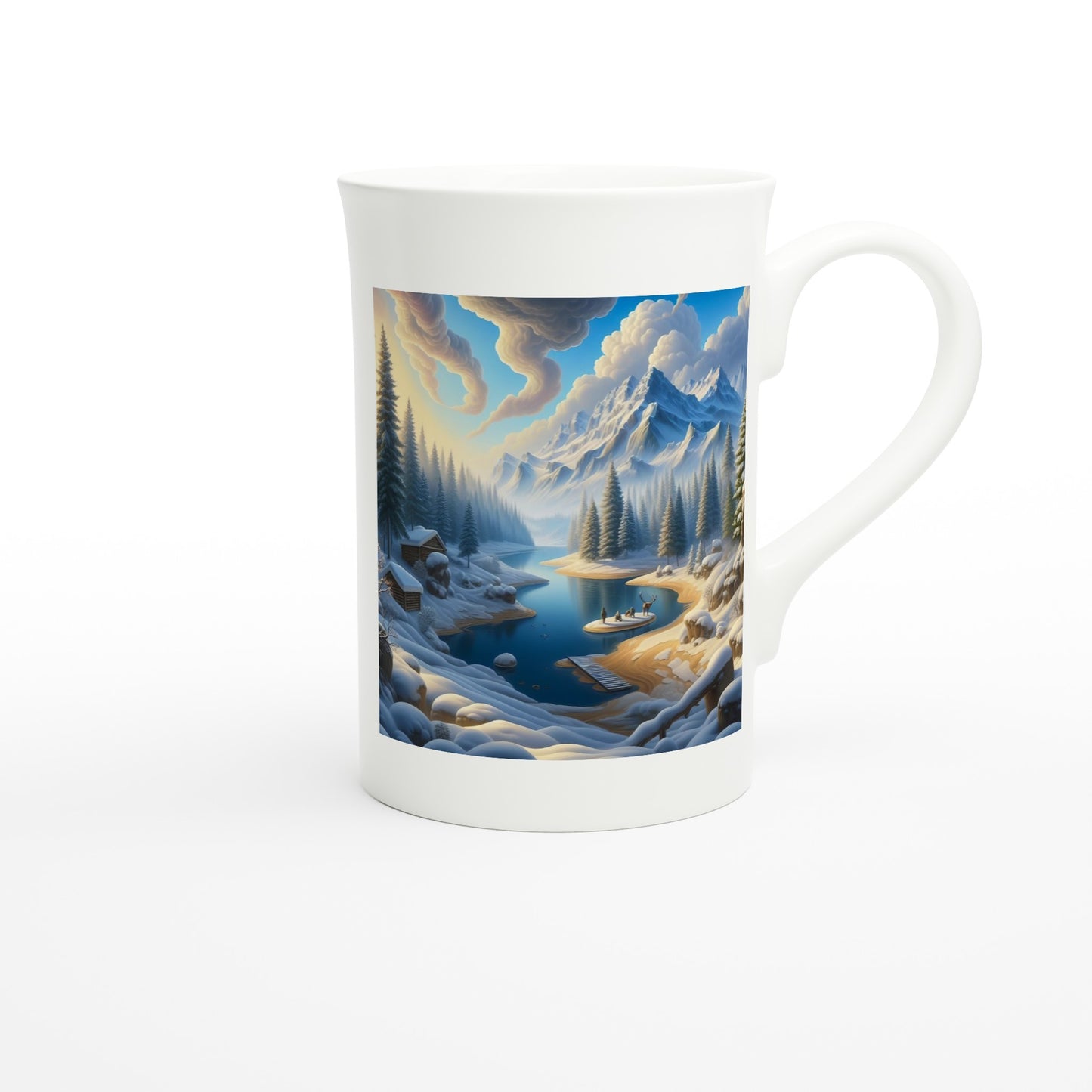 White 10oz Porcelain Slim Mug - Winter 163