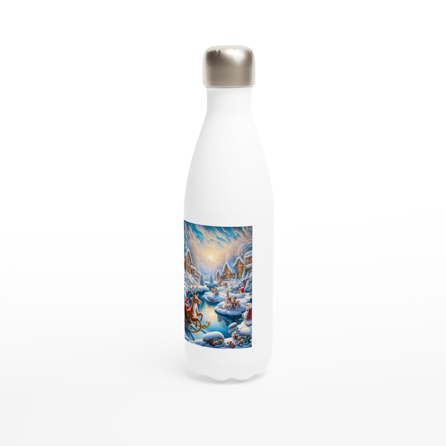 White 17oz Stainless Steel Water Bottle - Winter 210