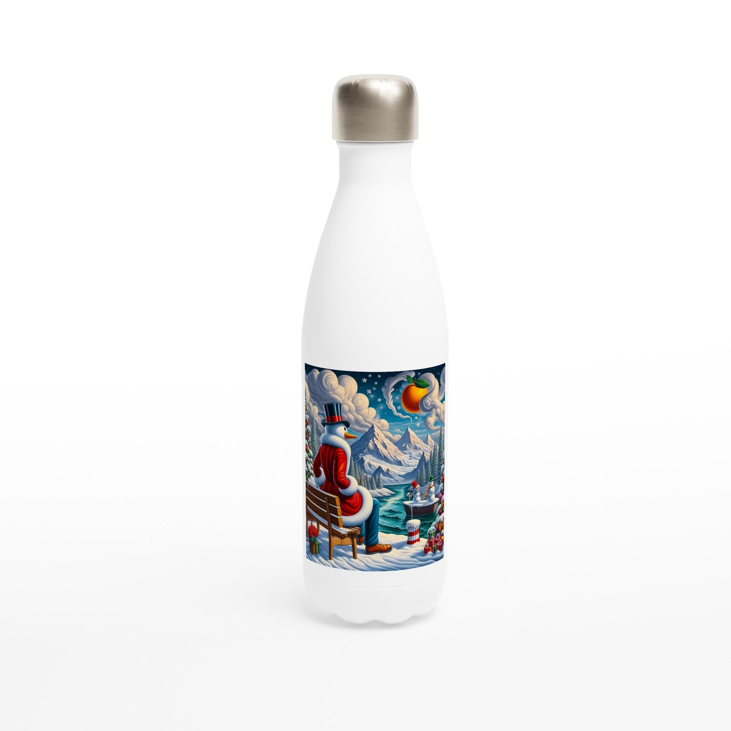 White 17oz Stainless Steel Water Bottle - Winter 101