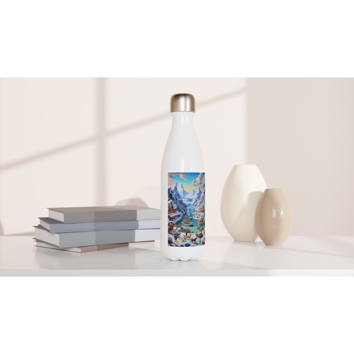 White 17oz Stainless Steel Water Bottle - Winter 169