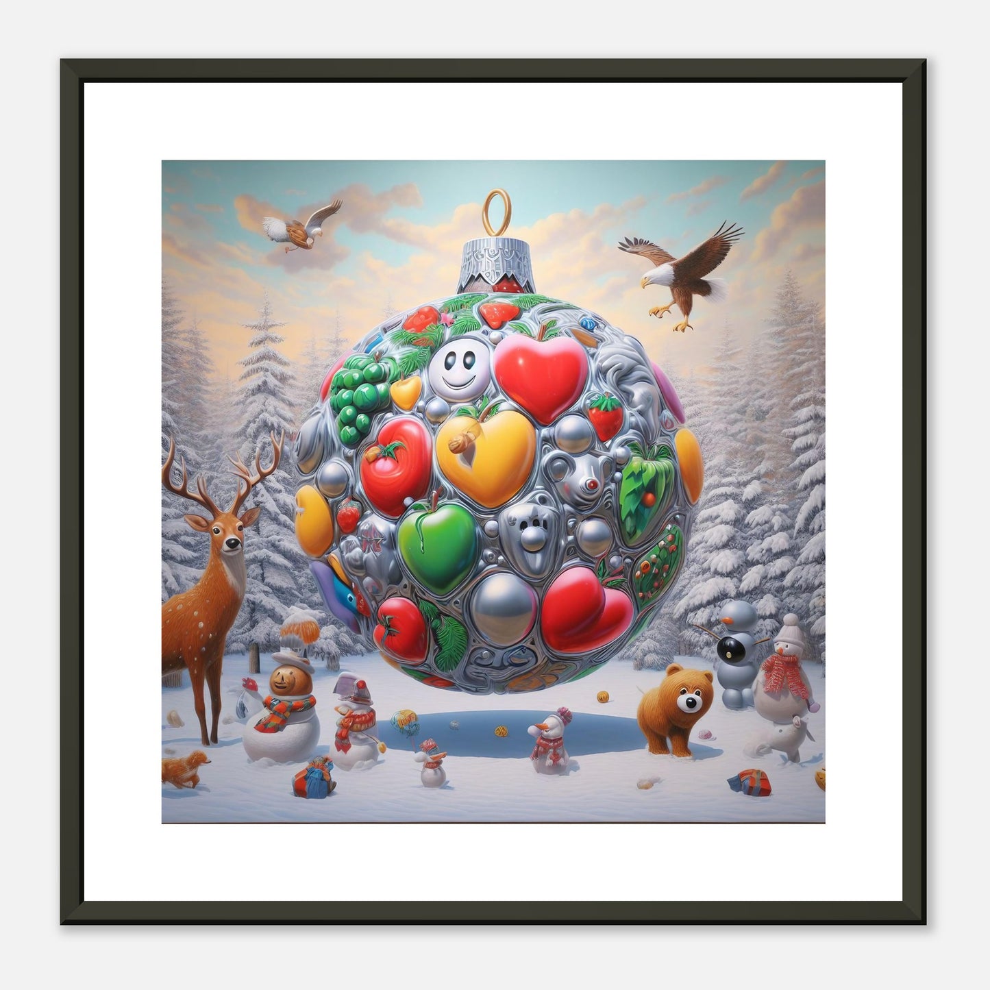 Wall Art - Winter 67 - Christmas ornament and a deer
