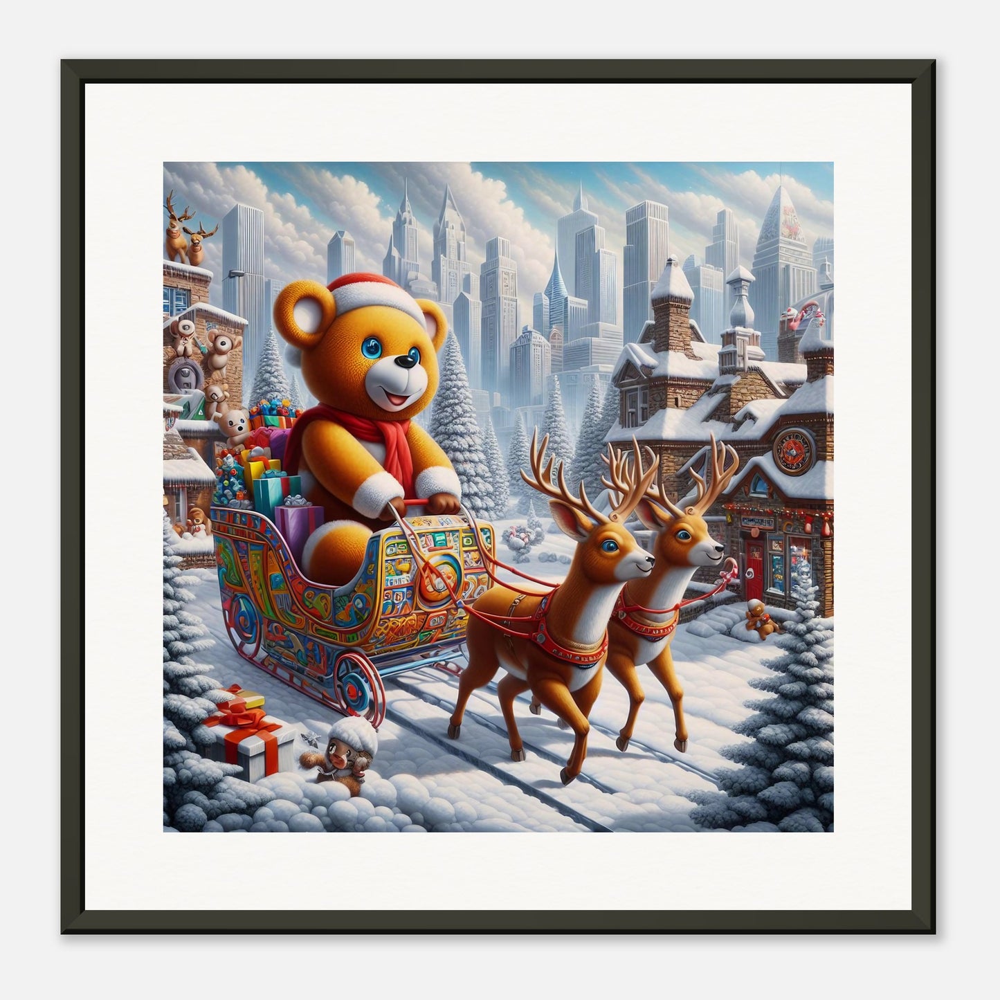 Wall Art - Winter 46 - Bear and reindeer