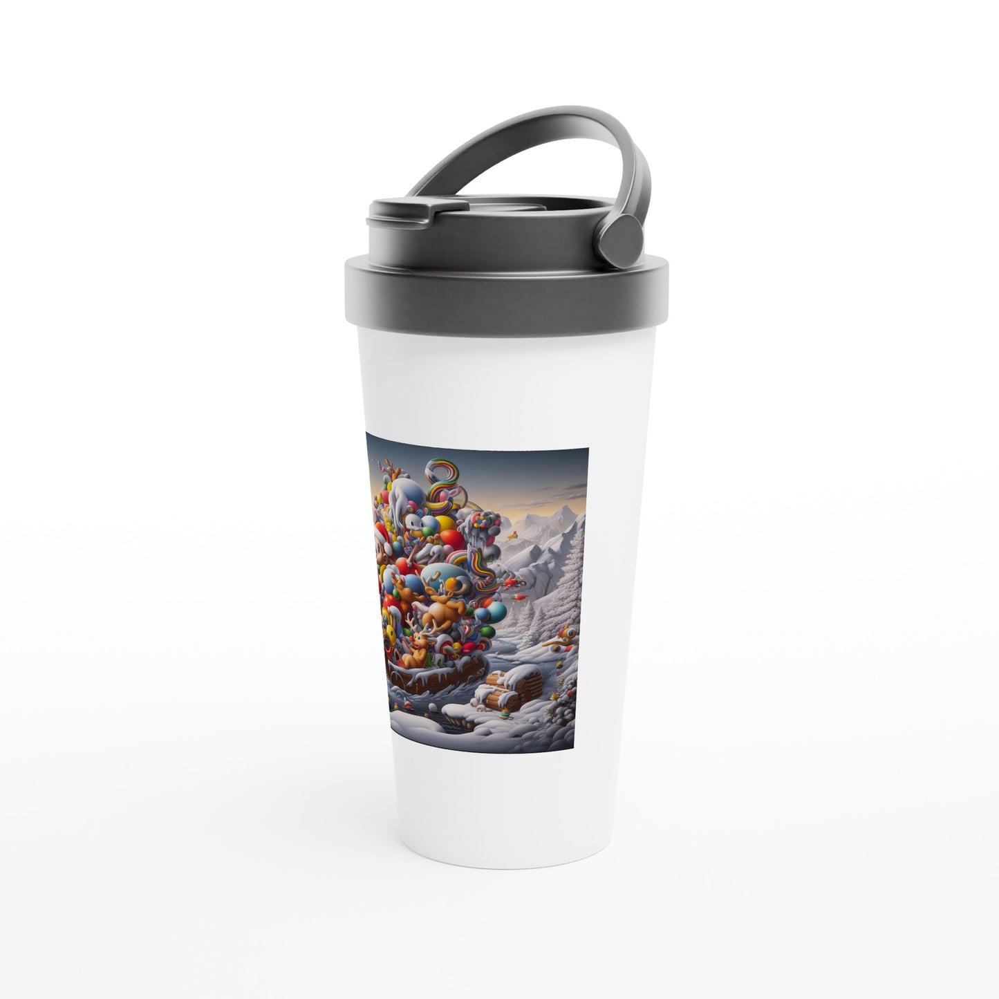 White 15oz Stainless Steel Travel Mug - Winter 59