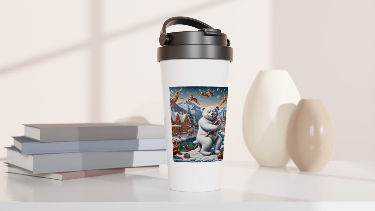 White 15oz Stainless Steel Travel Mug - Winter 75