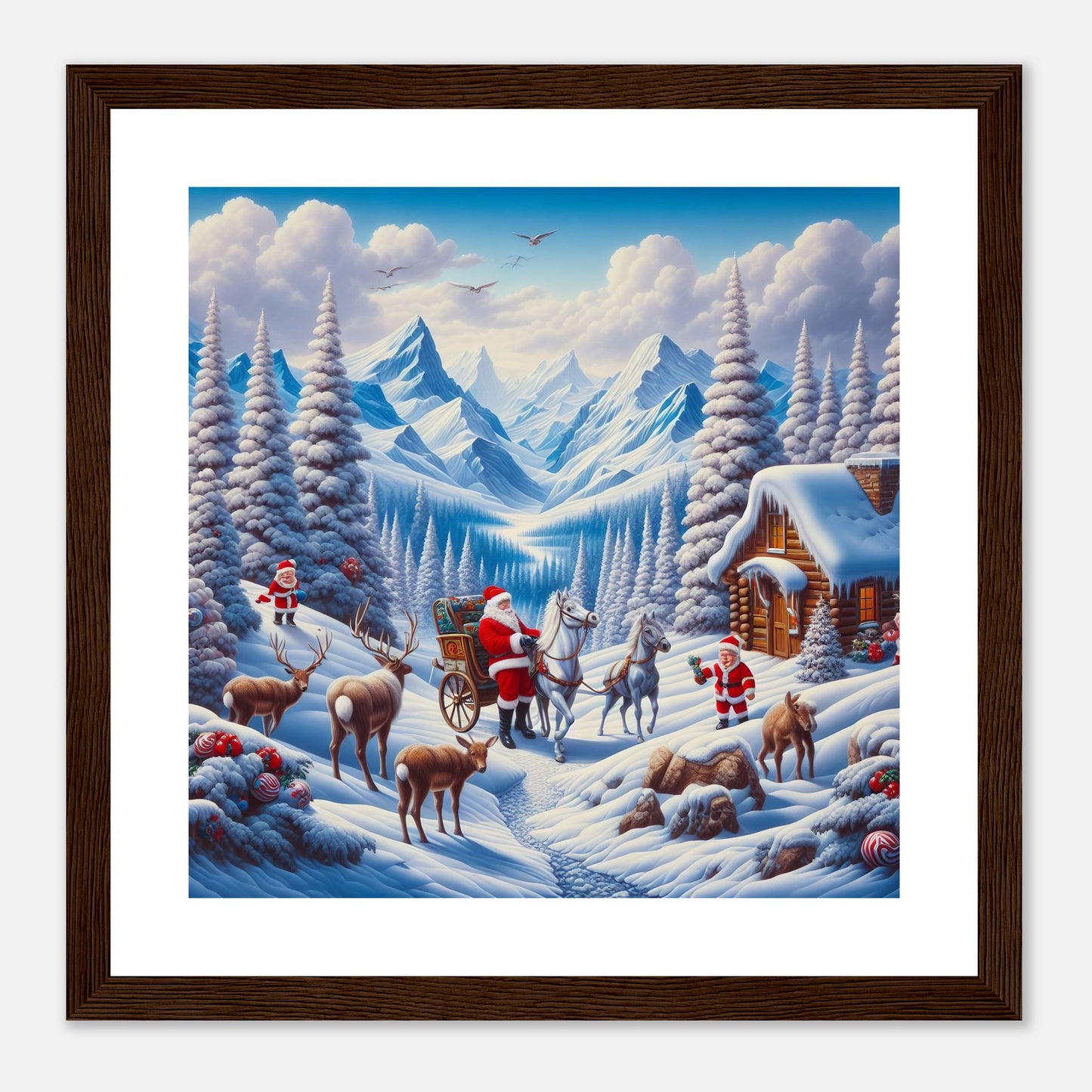 Wall Art - Winter 55 - Santa Claus and horses