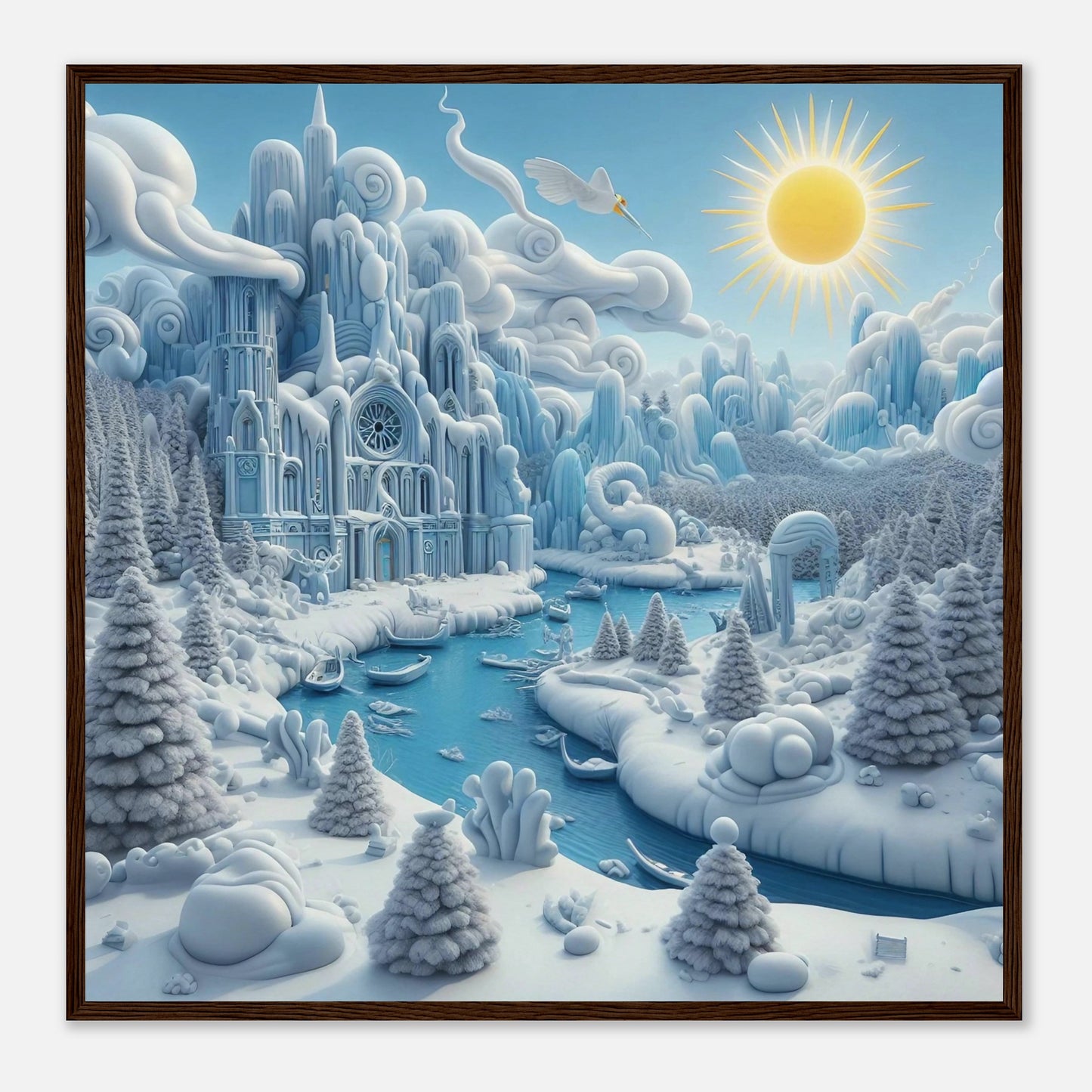 Wall art - Frozen Castle by a river