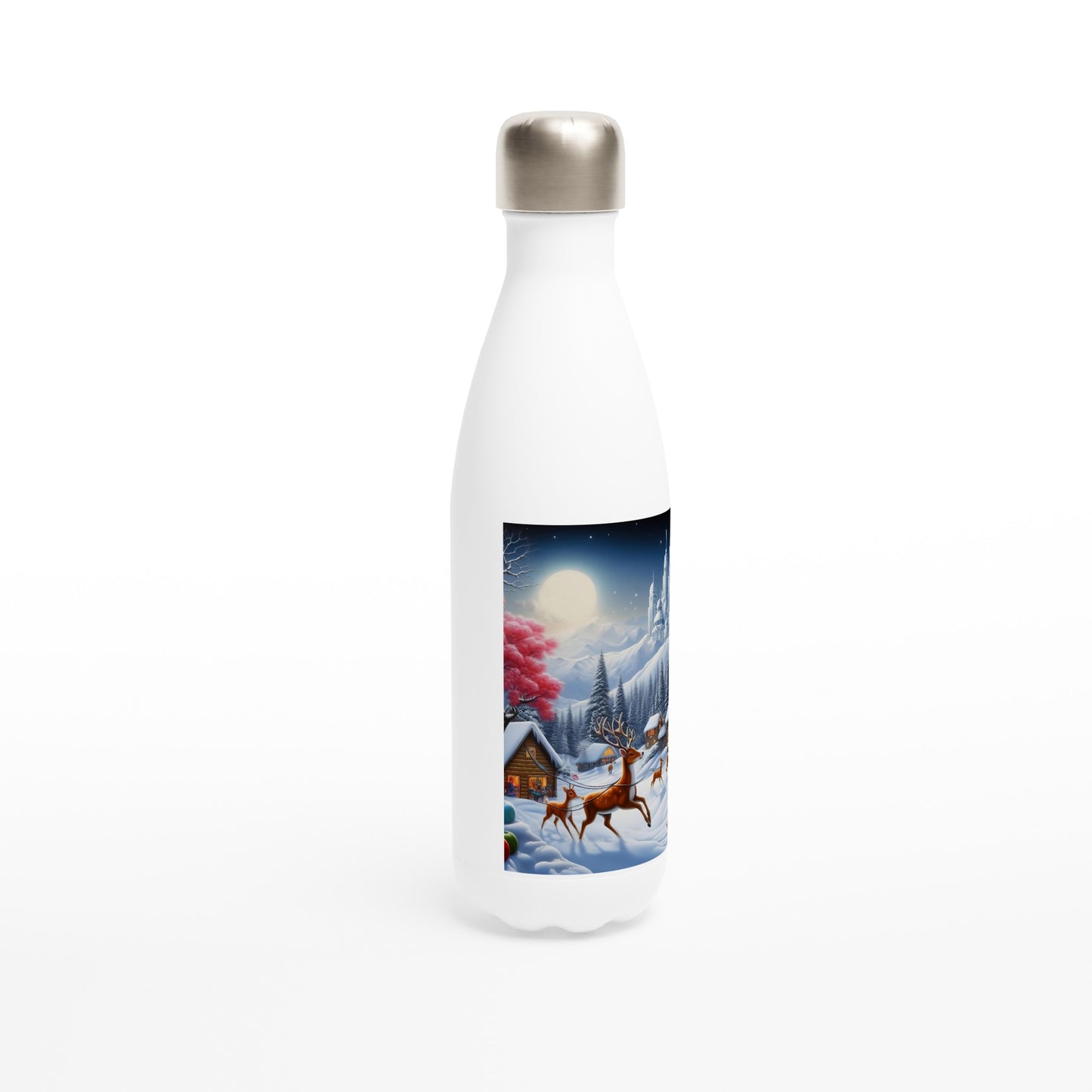 White 17oz Stainless Steel Water Bottle - Winter 167