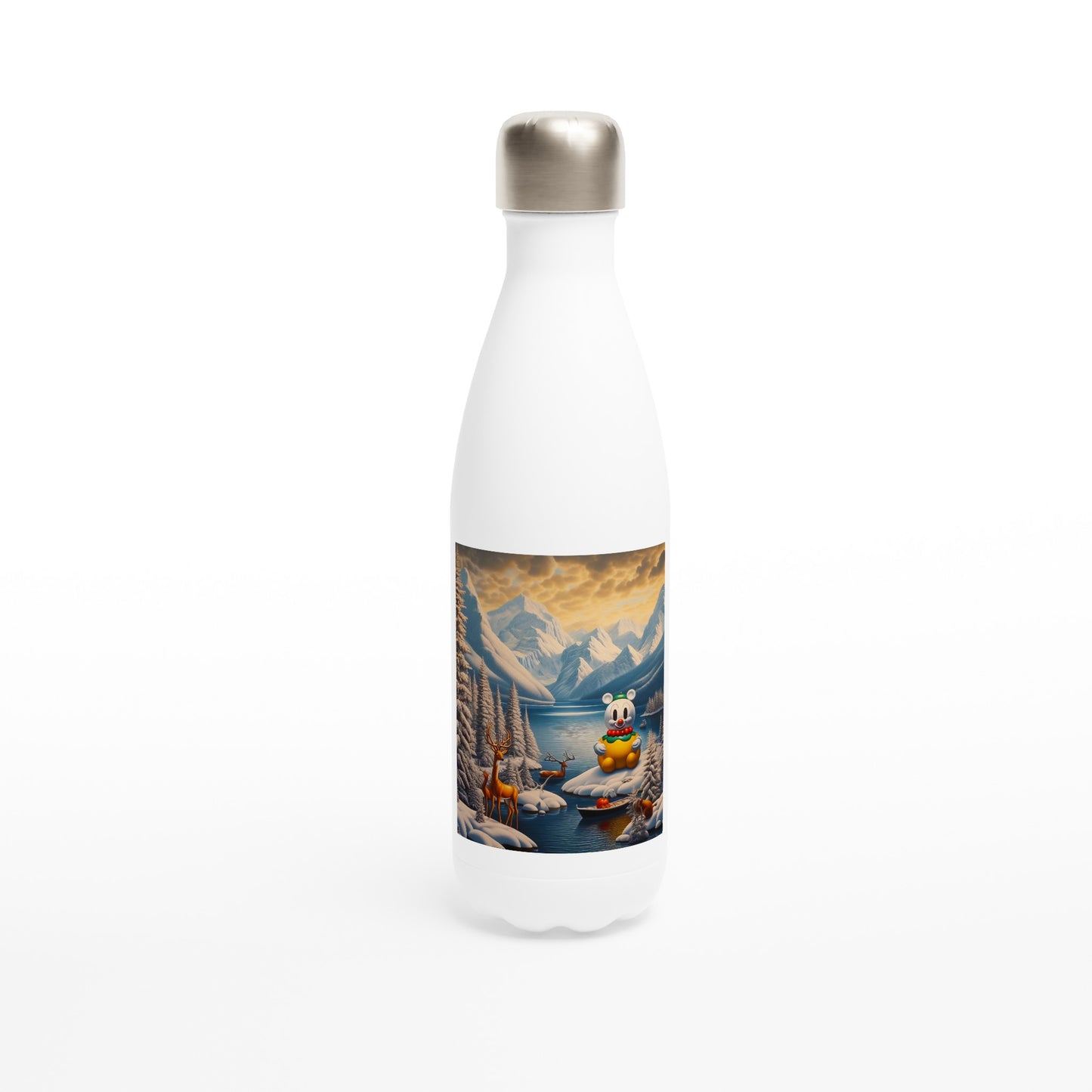 White 17oz Stainless Steel Water Bottle - Winter 213