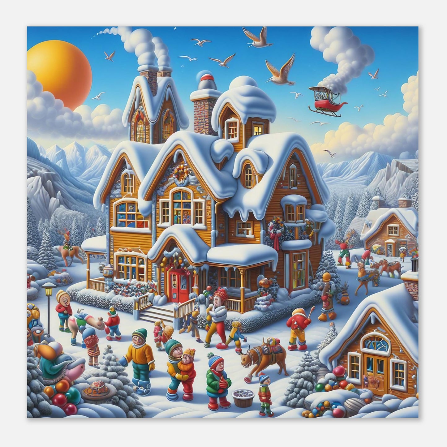 Wall Art - Winter 65 - House in a village