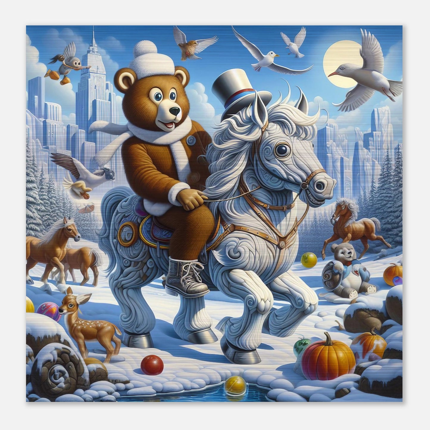 Wall Art - Winter 23 - Bear on a horse