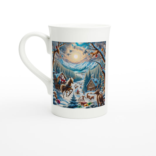 White 10oz Porcelain Slim Mug - Winter  151