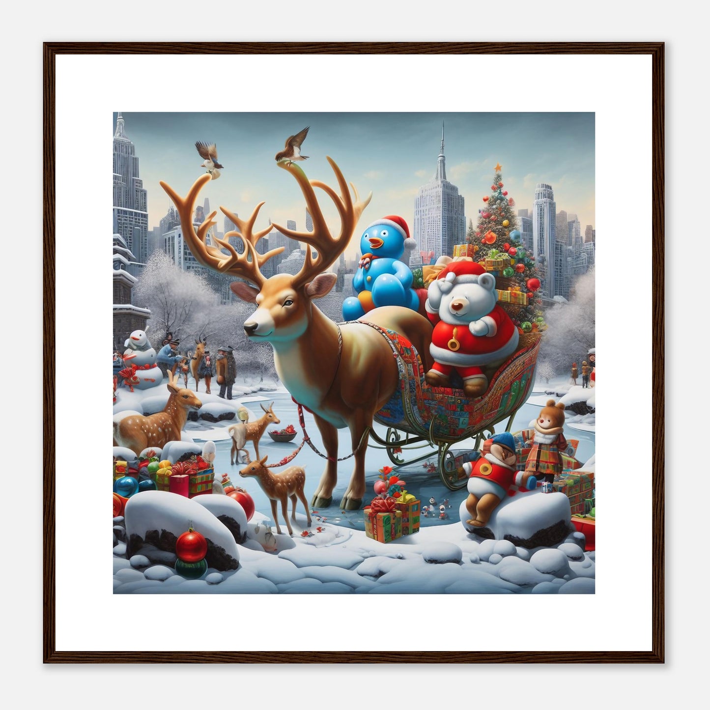 Wall Art - Winter 31 - Reindeer and polar bear