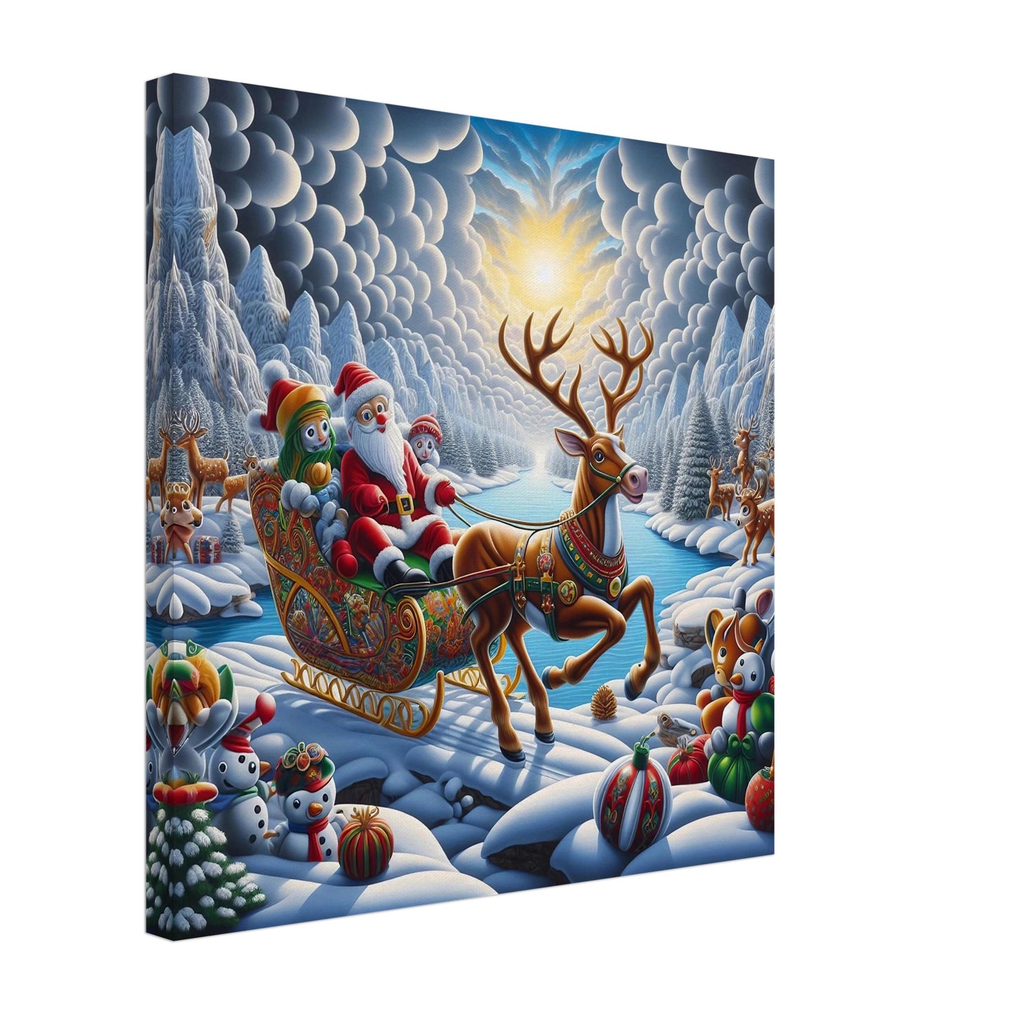 Wall art - Santa Claus and Reindeer