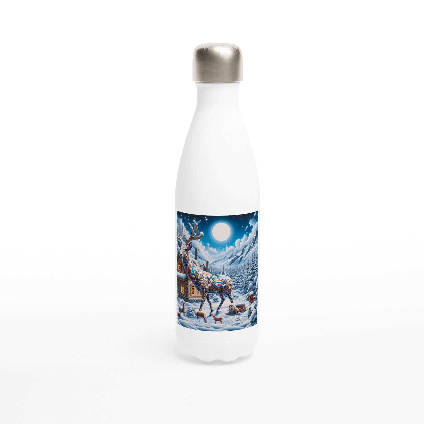 White 17oz Stainless Steel Water Bottle - Winter 131