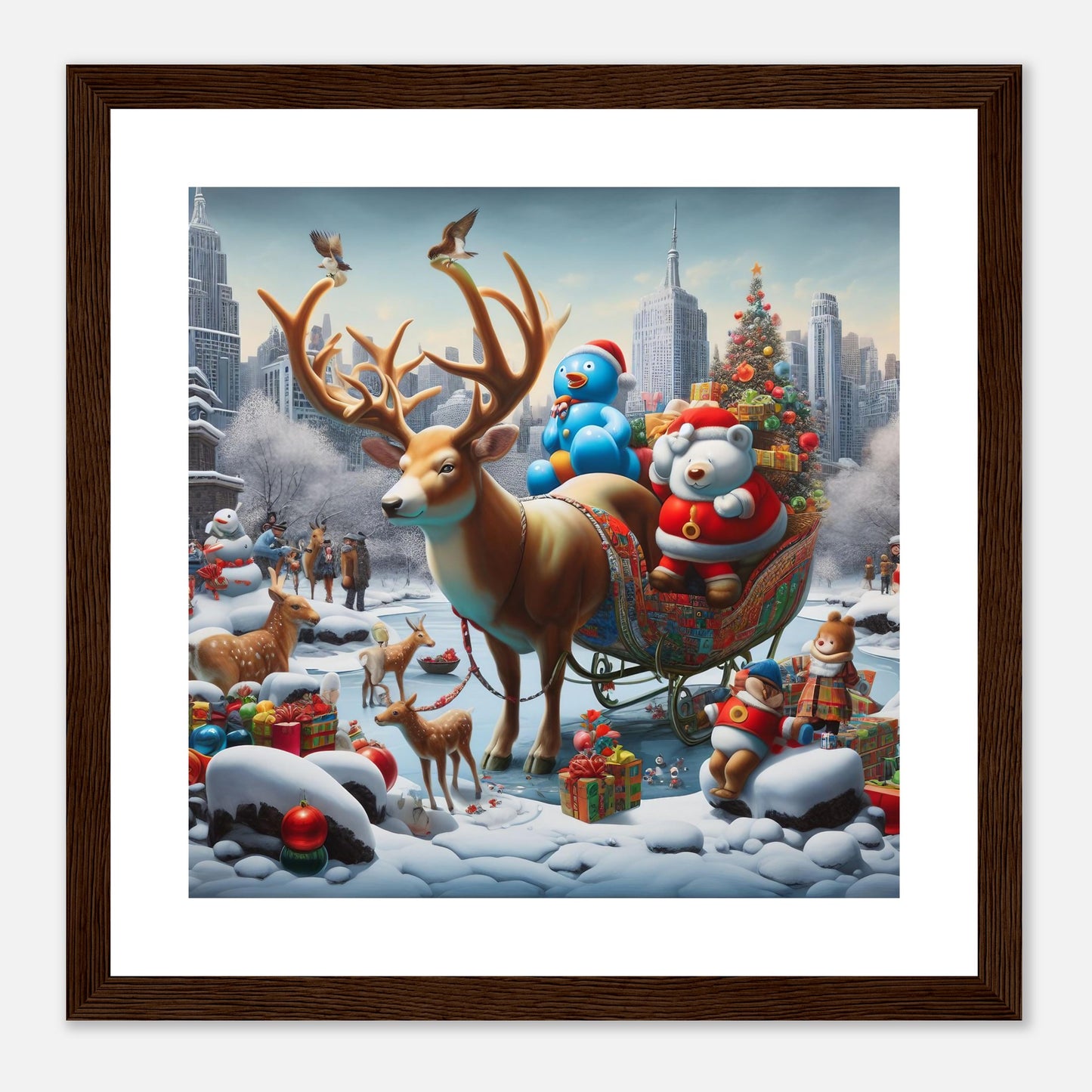 Wall Art - Winter 31 - Reindeer and polar bear