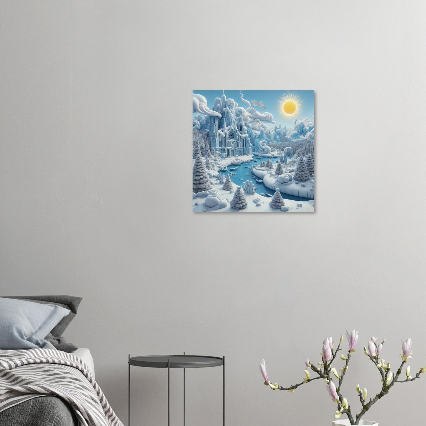 Wall art - Frozen Castle by a river