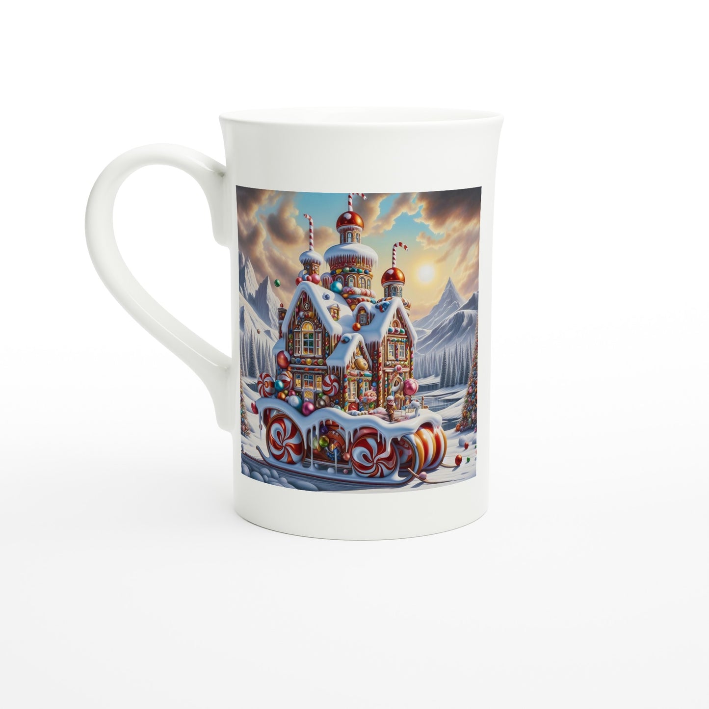 White 10oz Porcelain Slim Mug - Winter 158