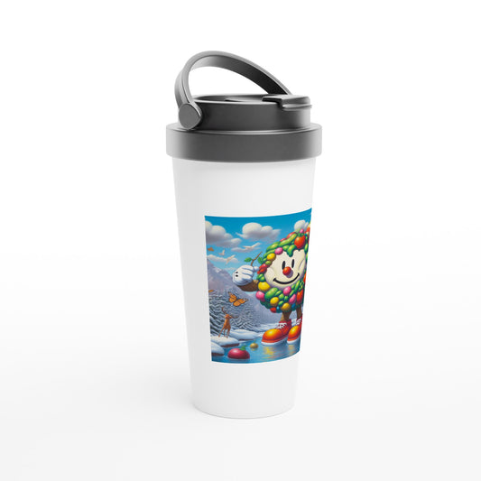 White 15oz Stainless Steel Travel Mug - Winter 93