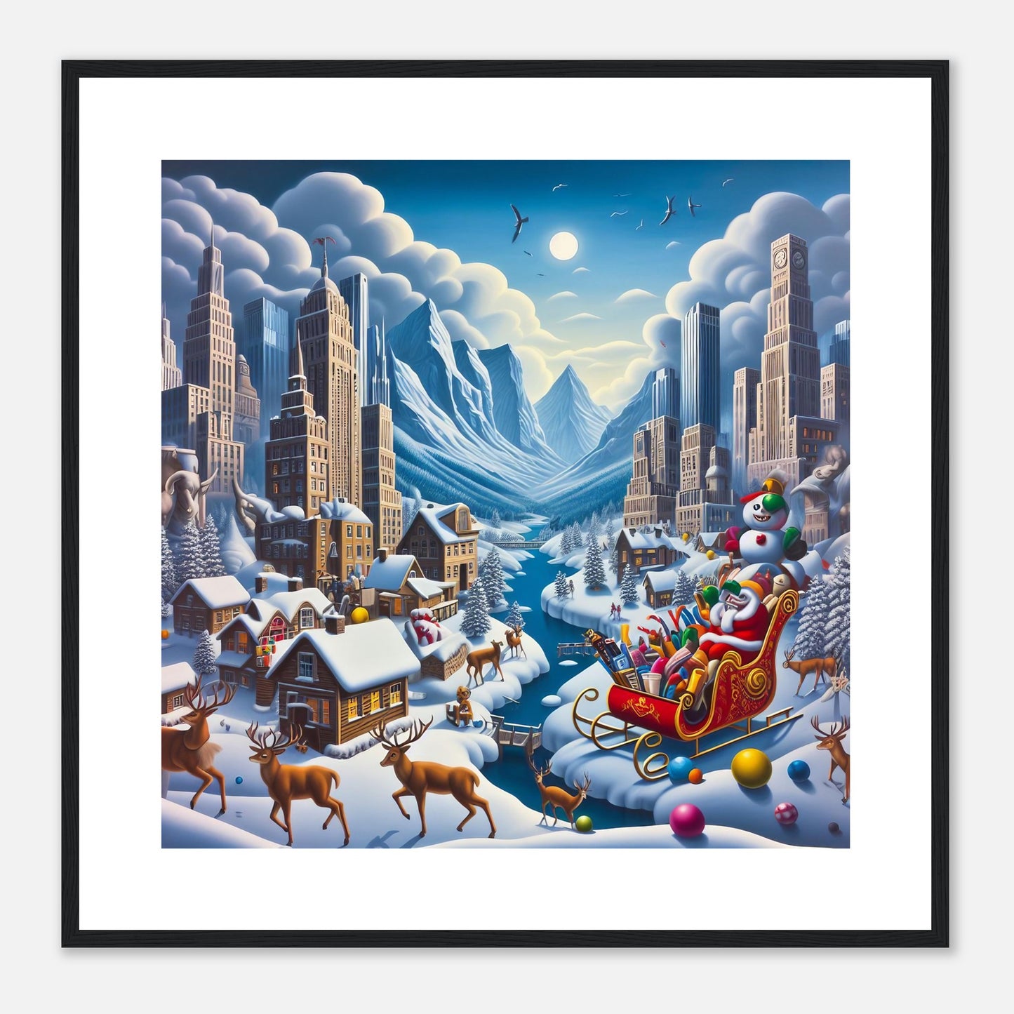 Wall Art - Winter 33 - Sleigh and river