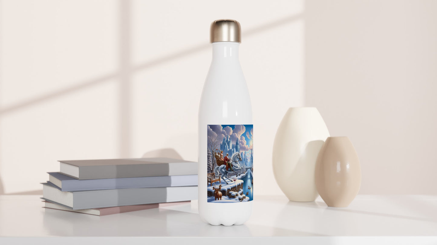 White 17oz Stainless Steel Water Bottle - Winter 69