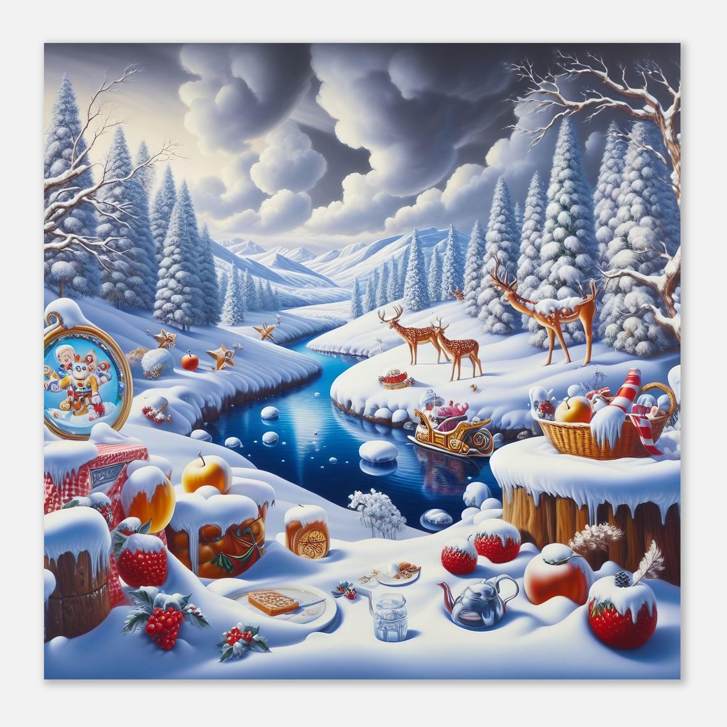 Wall Art - Winter 60 - Fruits and a river