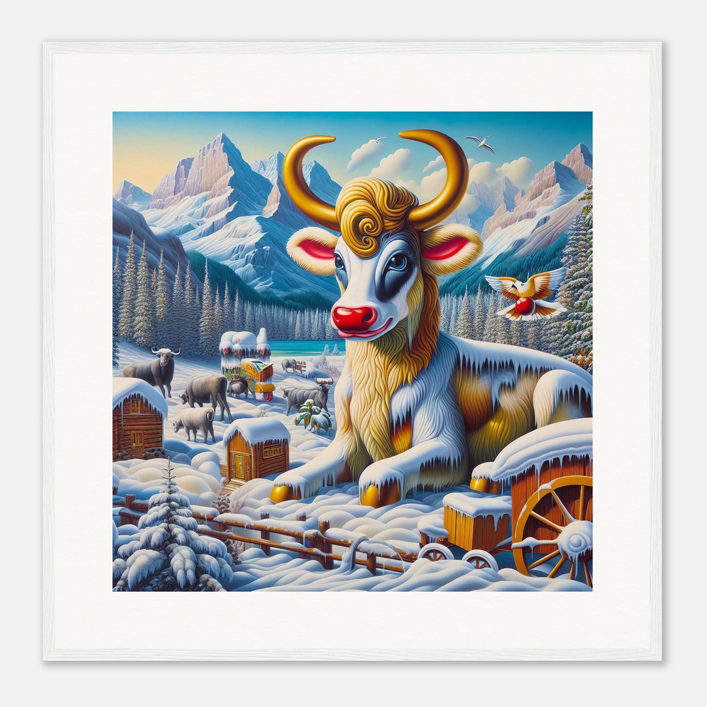 Wall Art - Winter 70 - Sitting cow