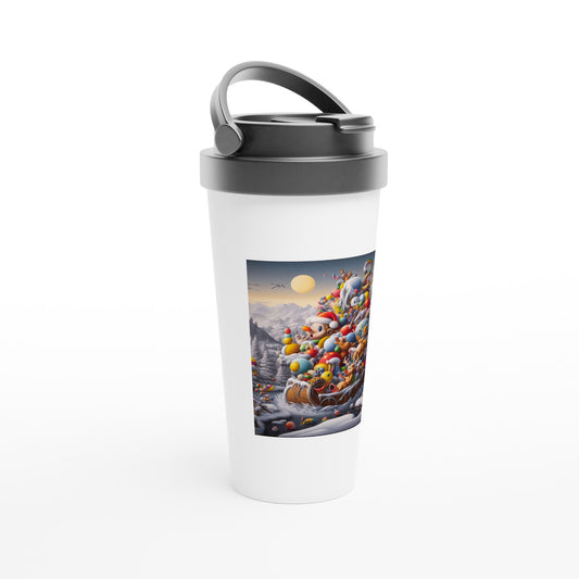 White 15oz Stainless Steel Travel Mug - Winter 59