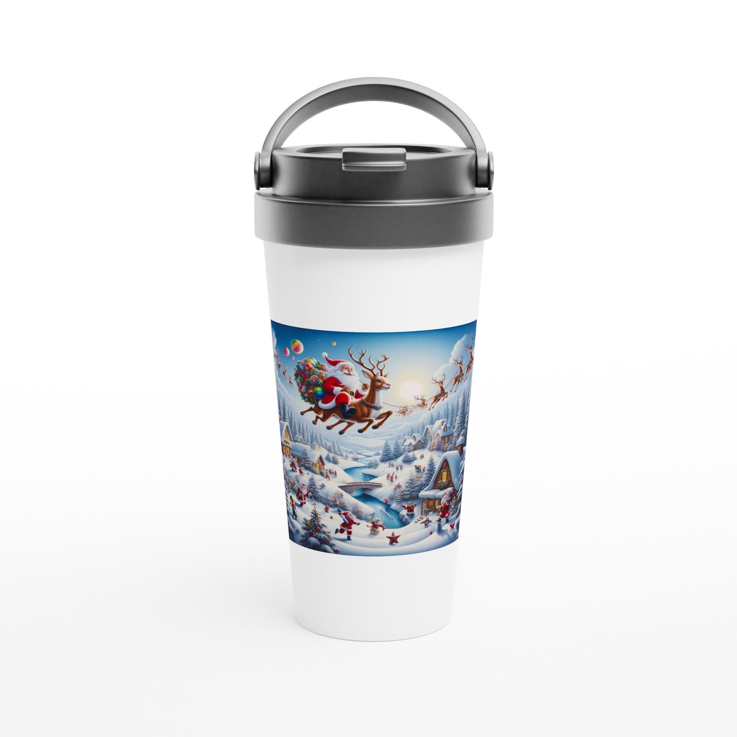 White 15oz Stainless Steel Travel Mug - Winter 57