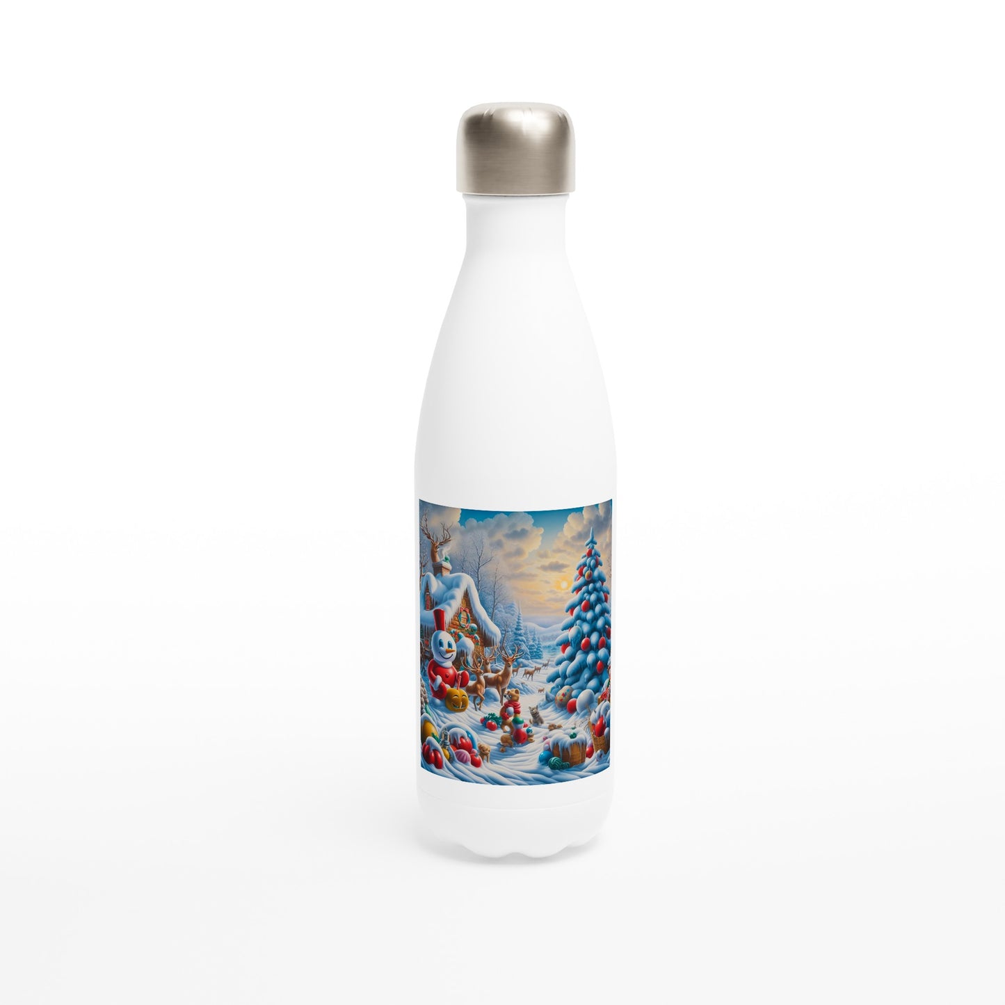 White 17oz Stainless Steel Water Bottle - Winter 199