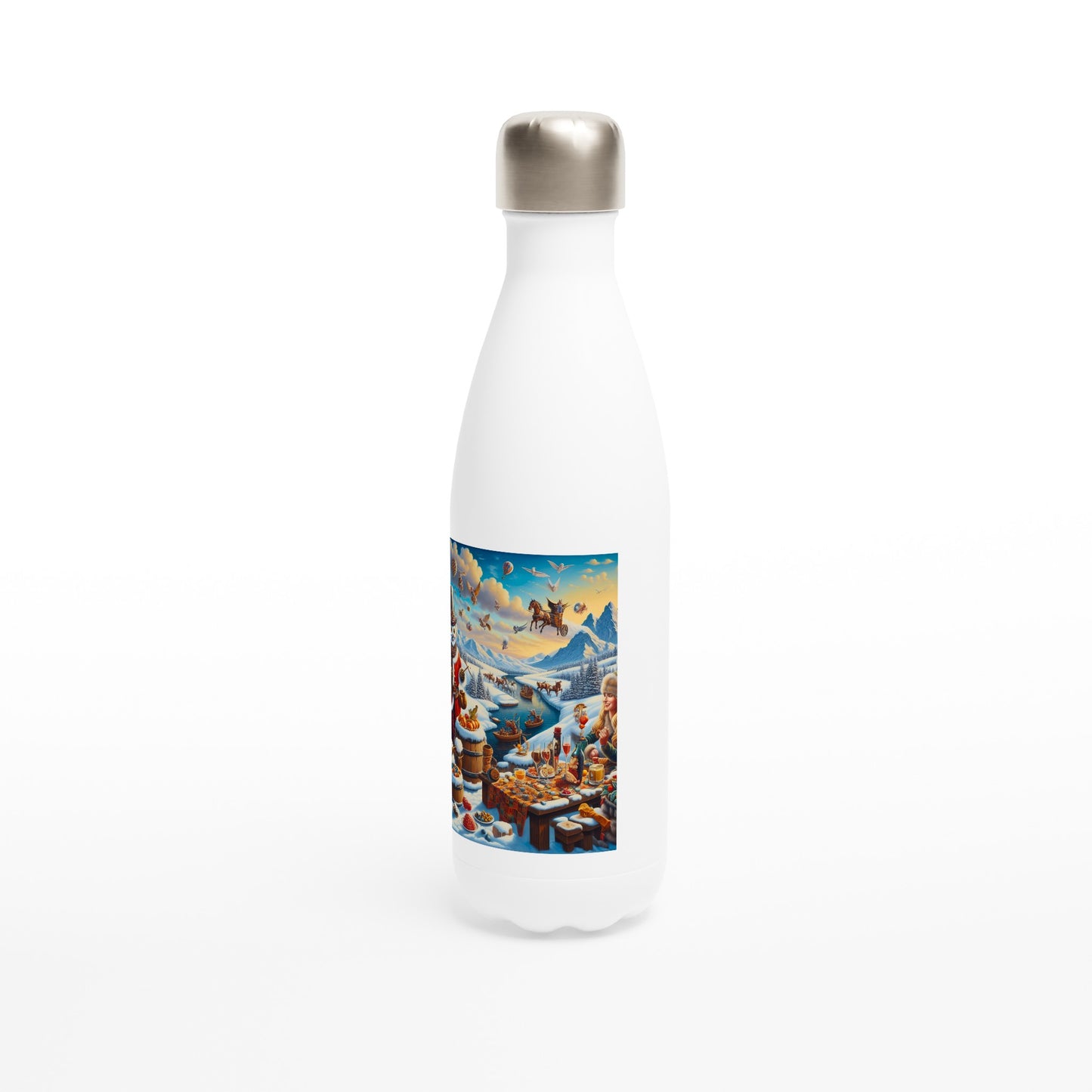 White 17oz Stainless Steel Water Bottle - Winter 226