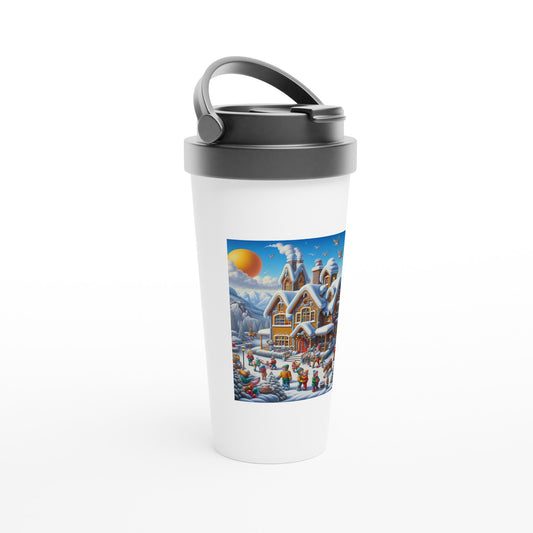 White 15oz Stainless Steel Travel Mug - Winter 65