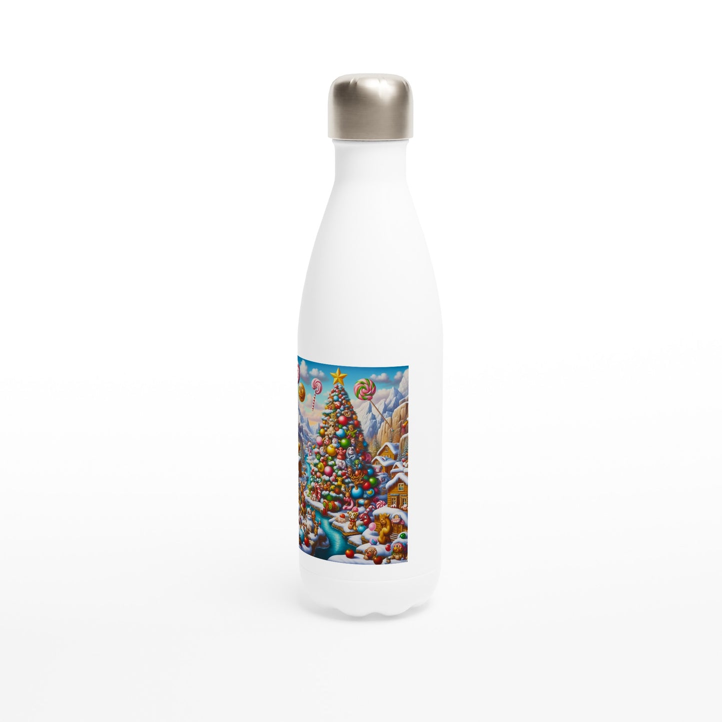 White 17oz Stainless Steel Water Bottle - Winter 196