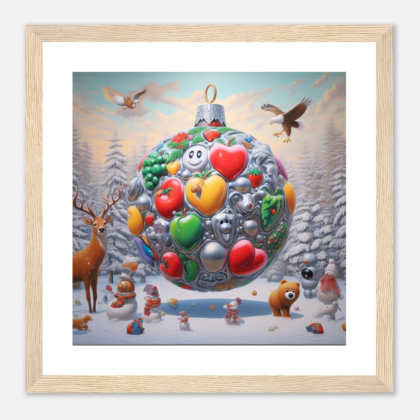 Wall Art - Winter 67 - Christmas ornament and a deer
