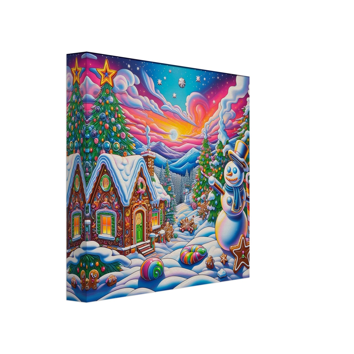 Wall art - Snowman and Gingerbread House