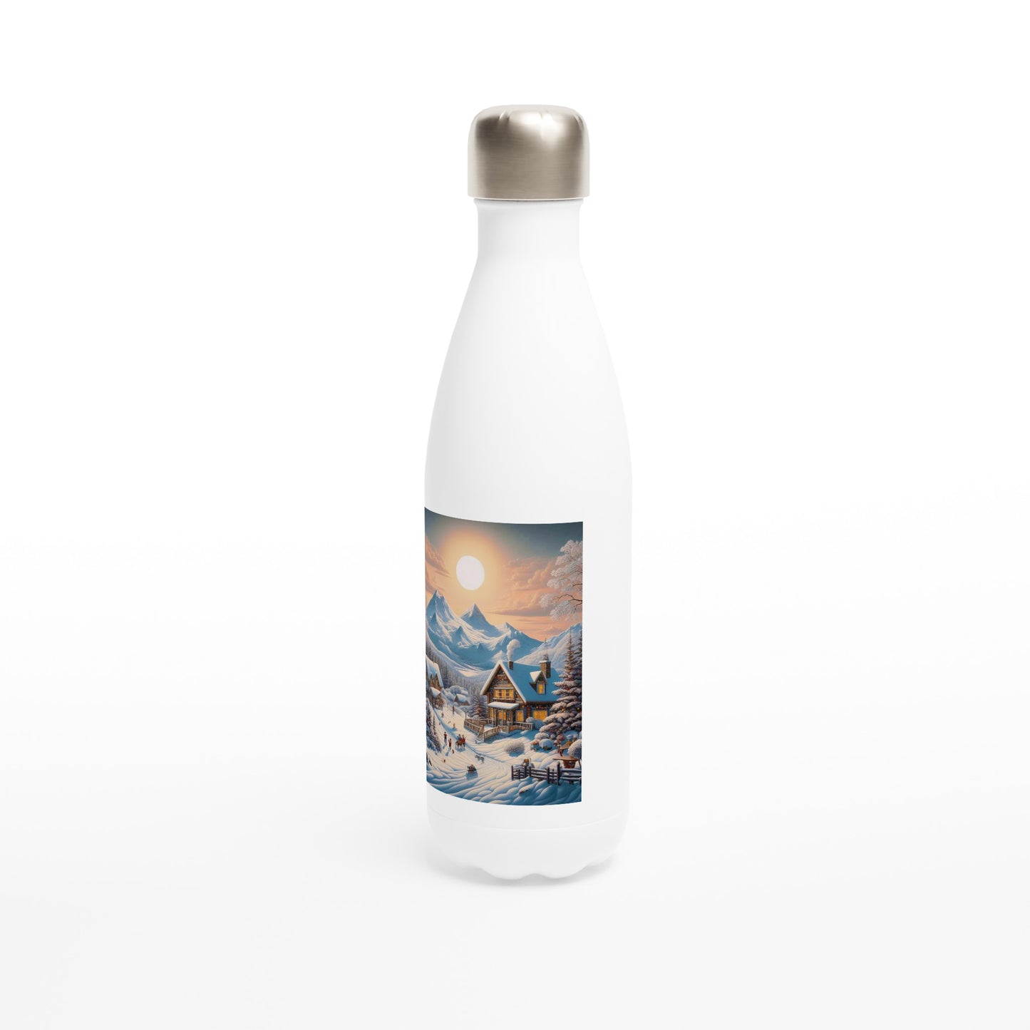 White 17oz Stainless Steel Water Bottle - Winter 87