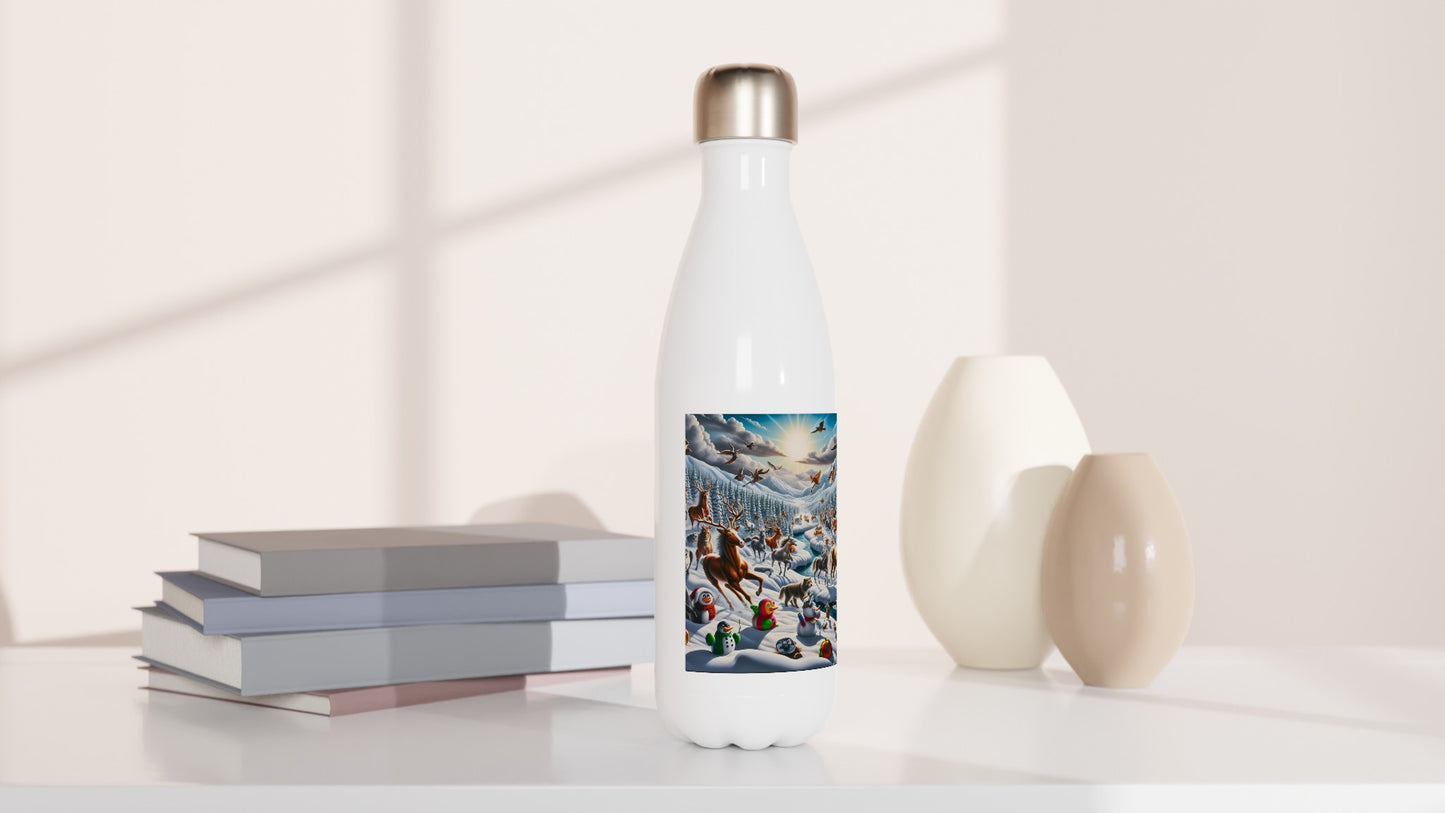 White 17oz Stainless Steel Water Bottle - Winter 140