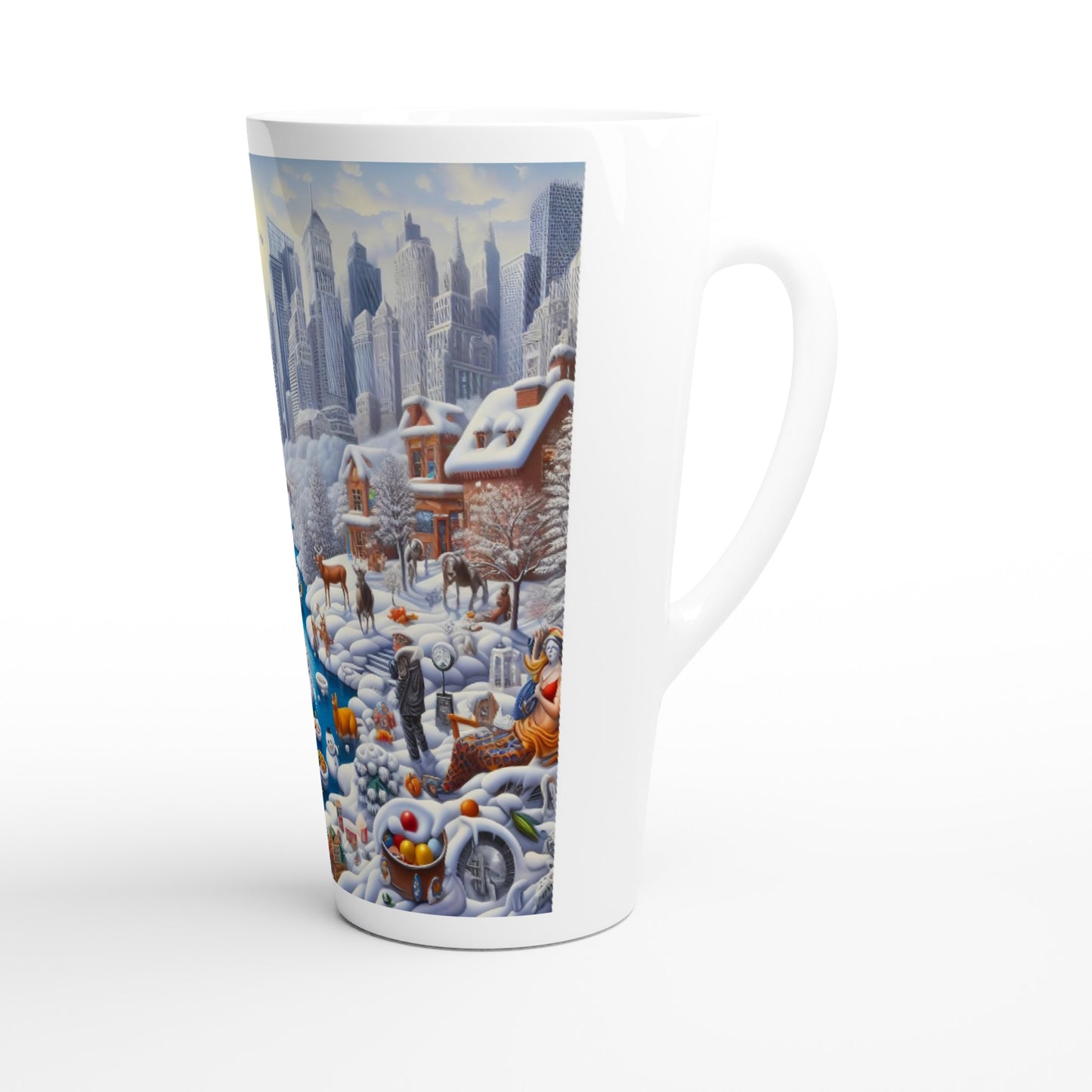 White Latte 17oz Ceramic Mug - Winter 147