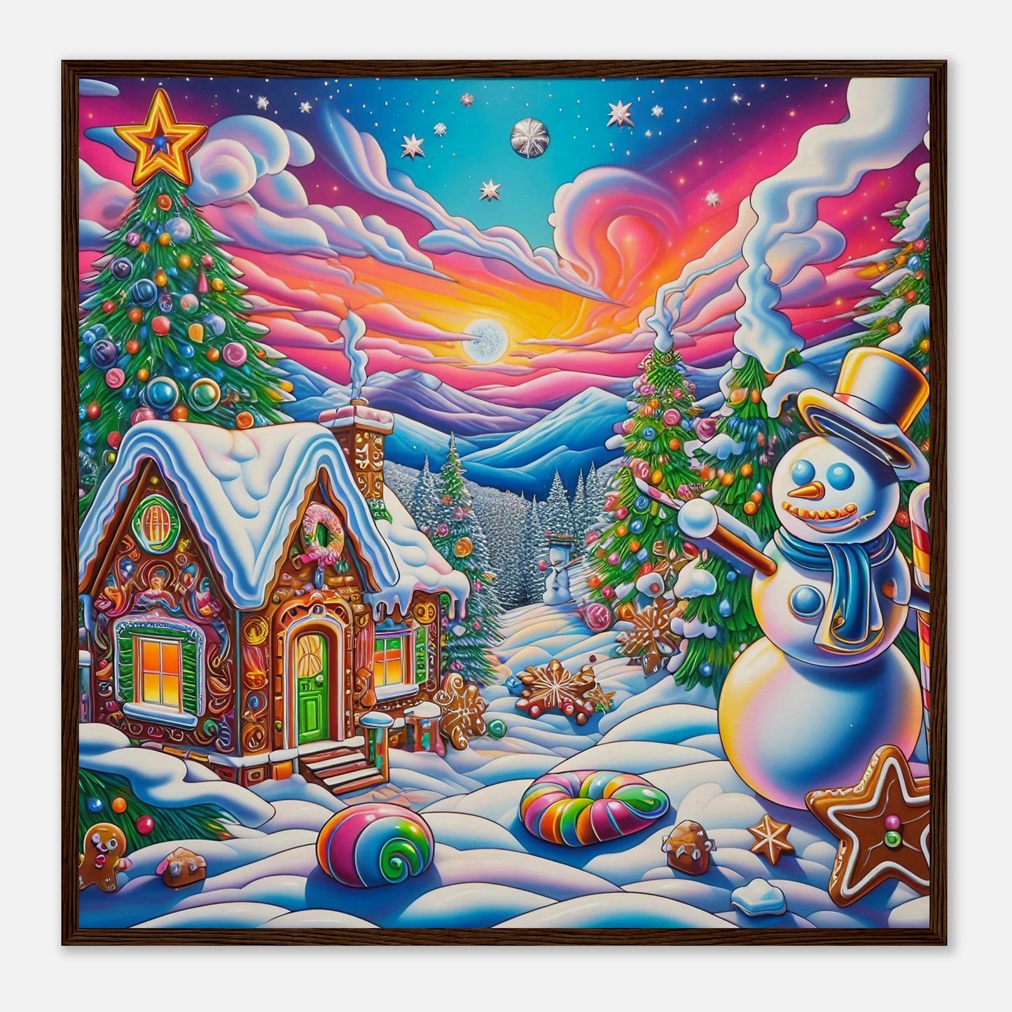 Wall art - Snowman and Gingerbread House