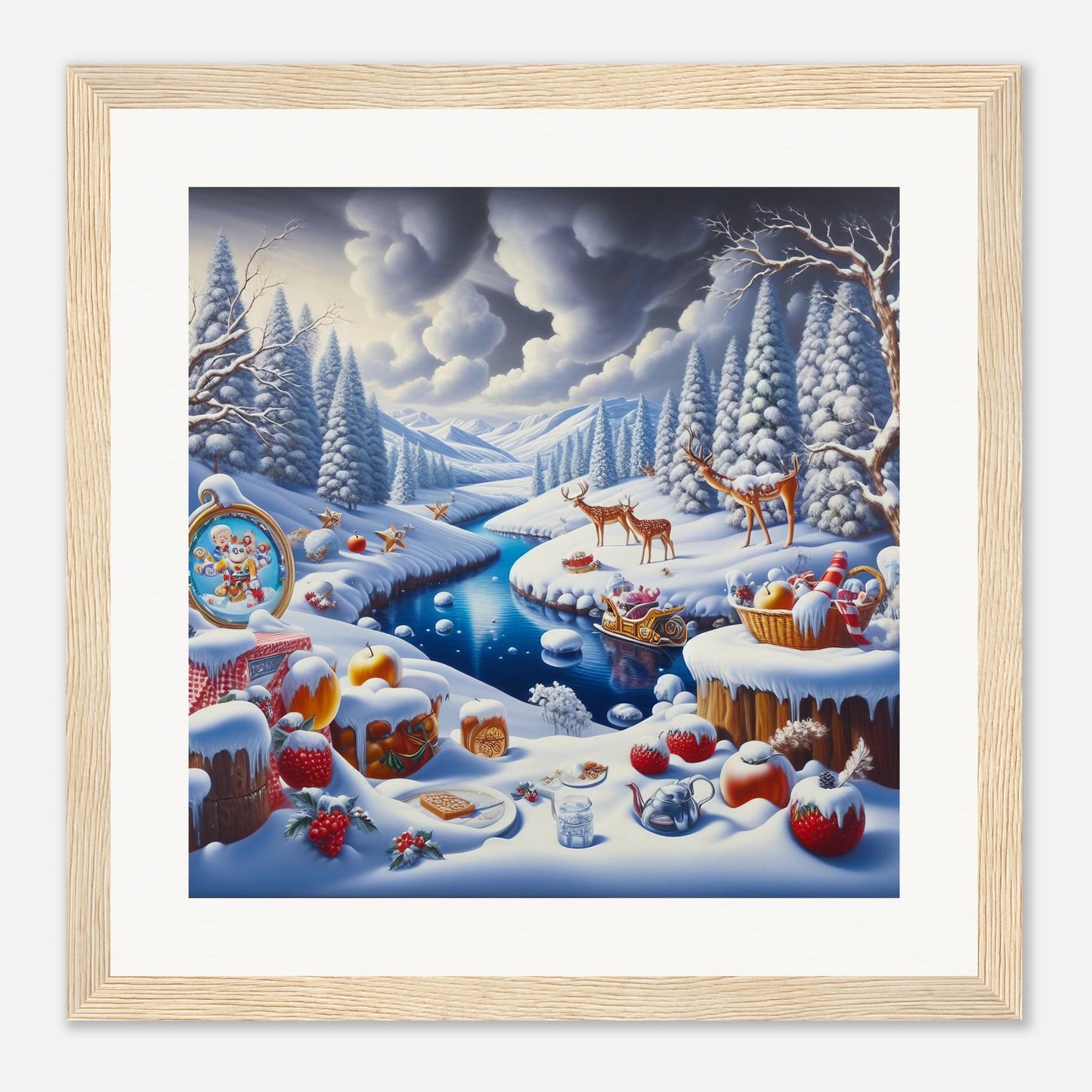 Wall Art - Winter 60 - Fruits and a river