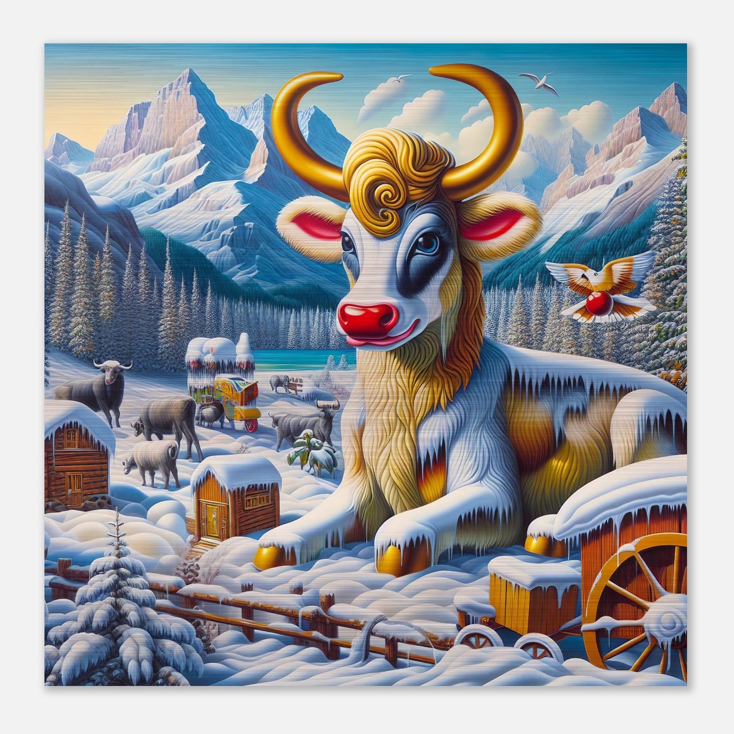 Wall Art - Winter 70 - Sitting cow