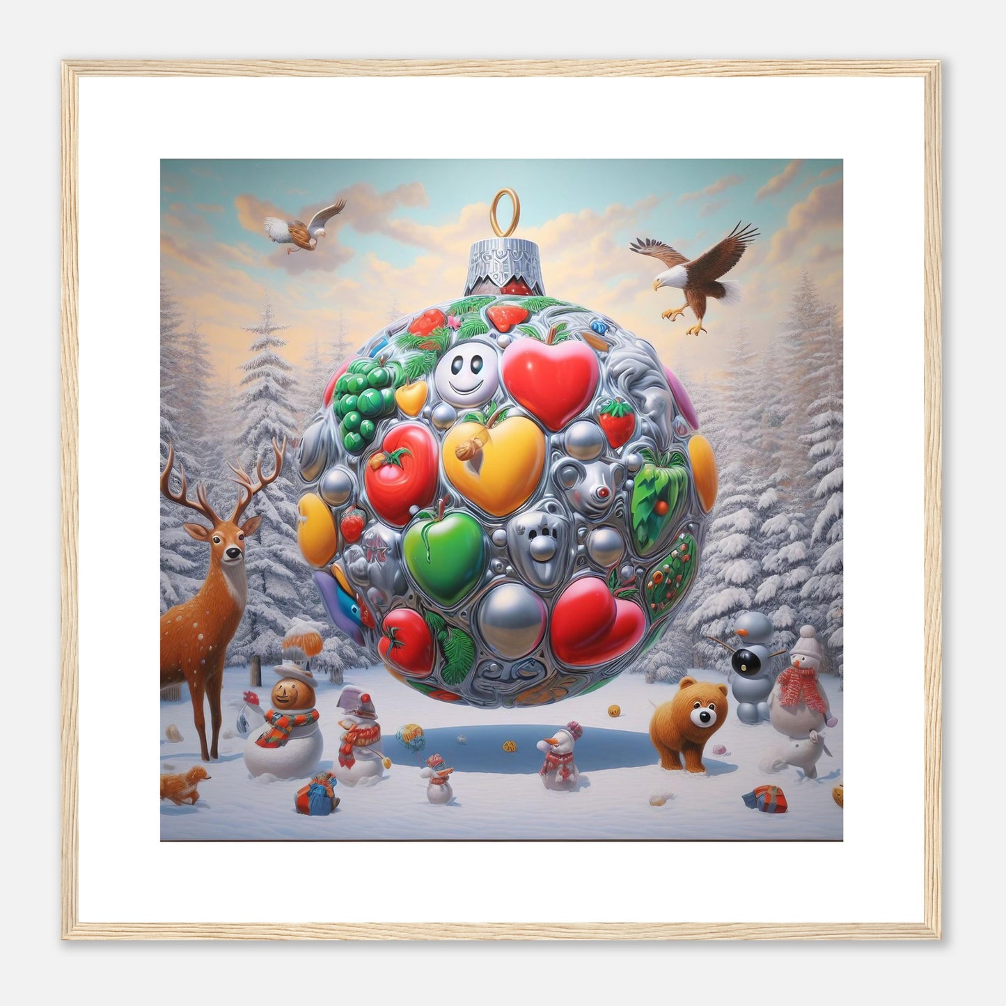 Wall Art - Winter 67 - Christmas ornament and a deer