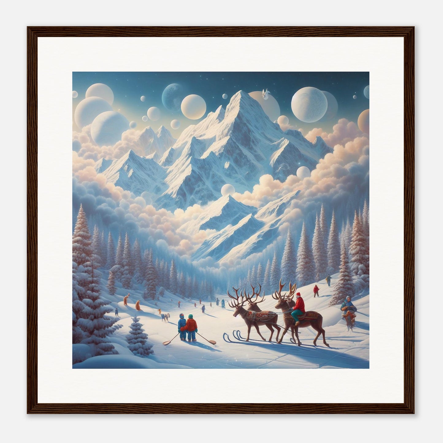 Wall Art - Winter 34 - Deer and planets