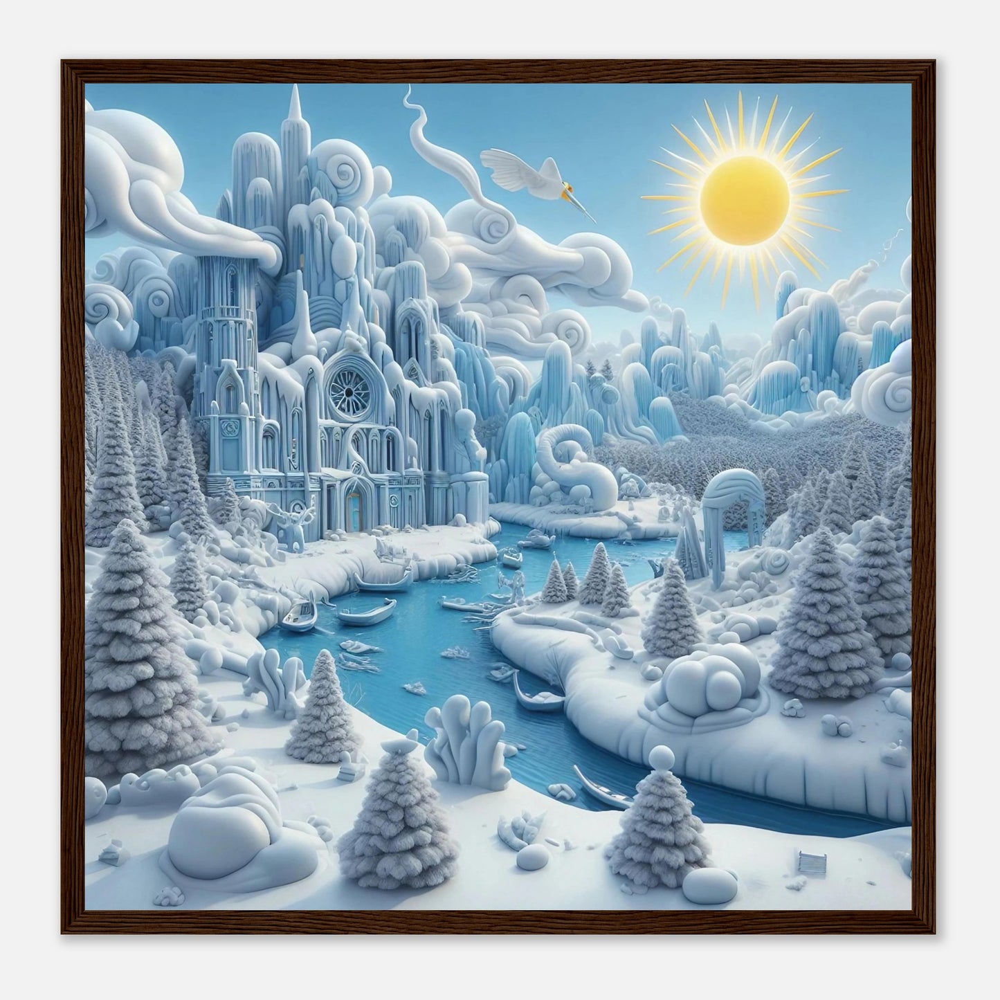 Wall art - Frozen Castle by a river