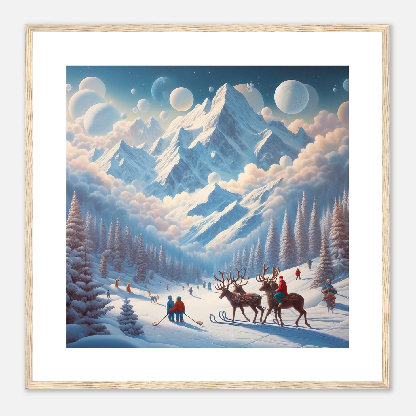 Wall Art - Winter 34 - Deer and planets