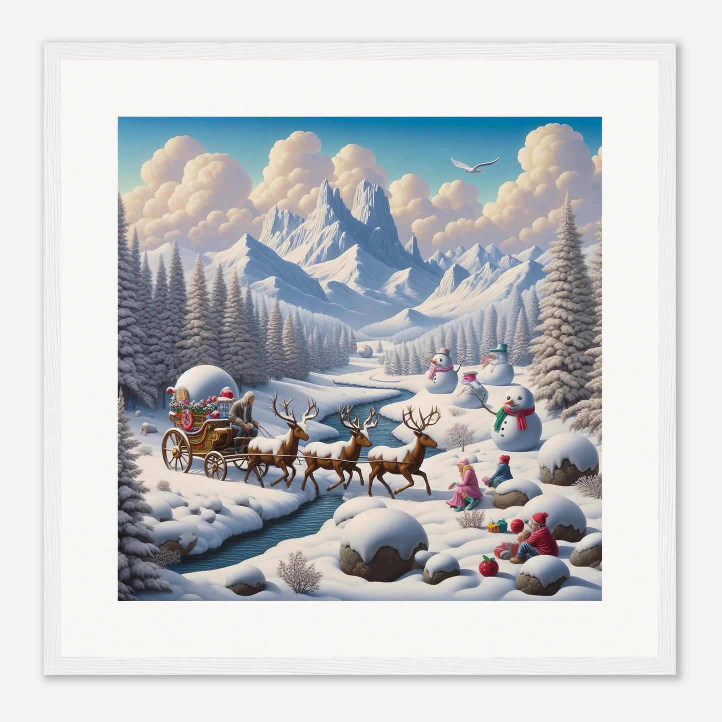 Wall Art - Winter 35 - Deer and snowmen