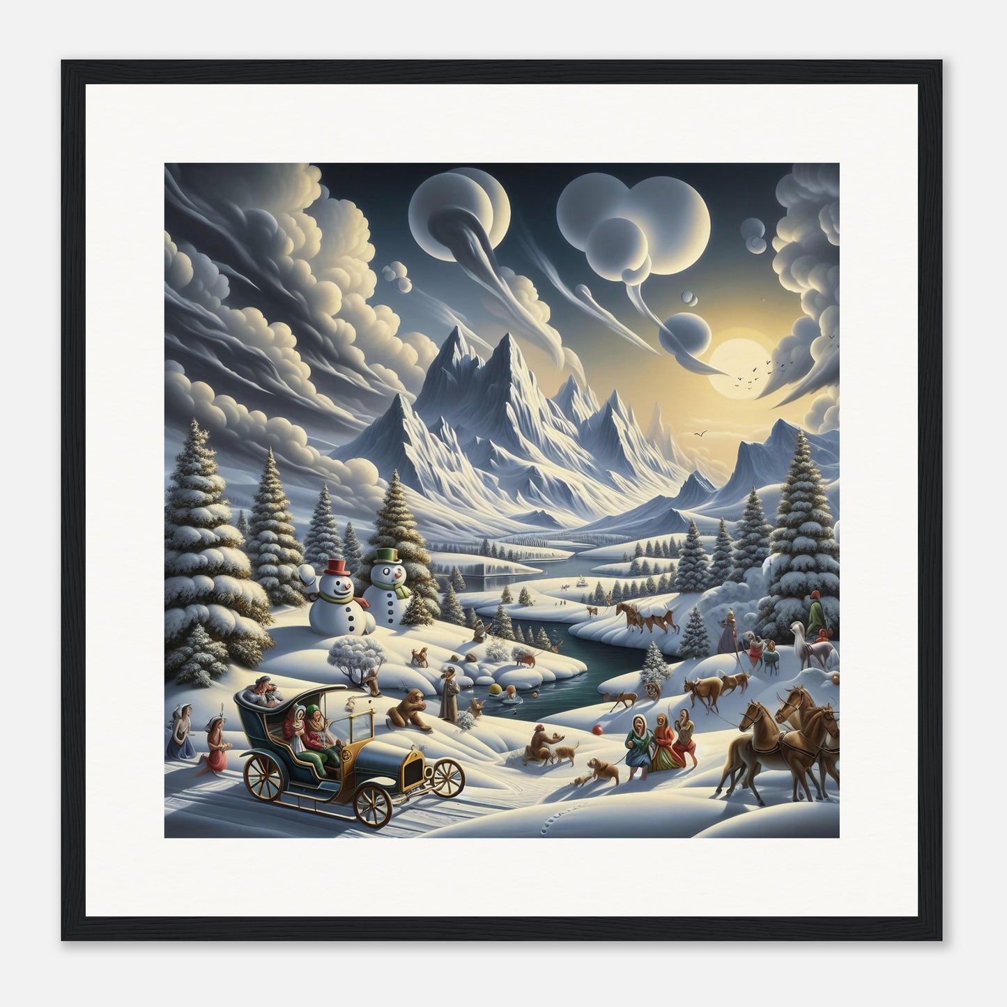 Wall Art - Winter 3 - Car, river, mountains