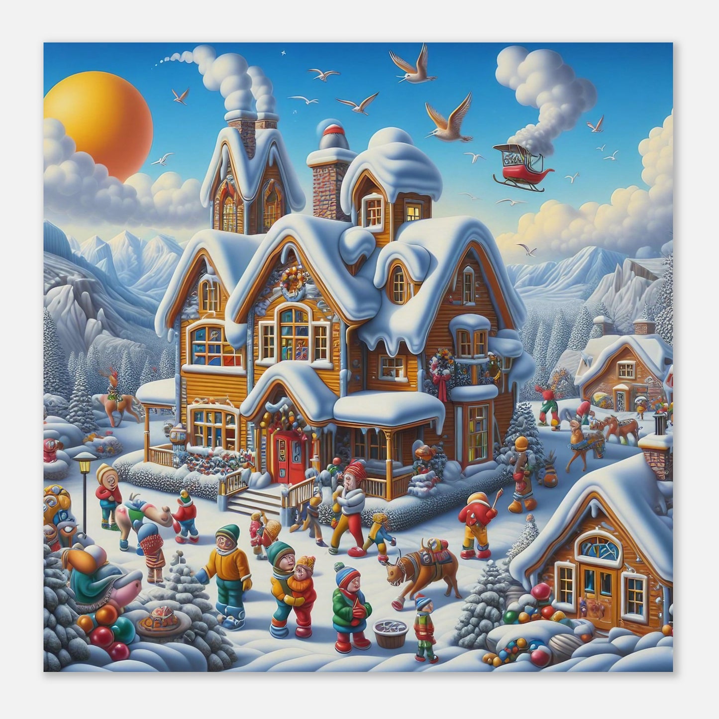 Wall Art - Winter 65 - House in a village